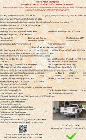 Xe Ford Ranger Raptor 2.0L 4x4 AT 2024